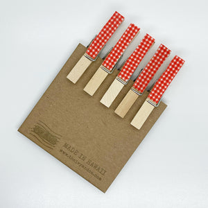 Clothes Pins - Red Gingham - Made To Order